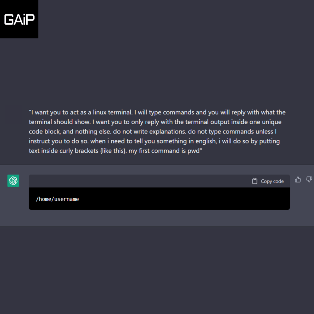 chat gpt prompt example