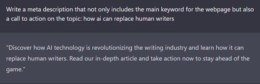 ChatGPT Prompts To Write Meta Descriptions for SEO