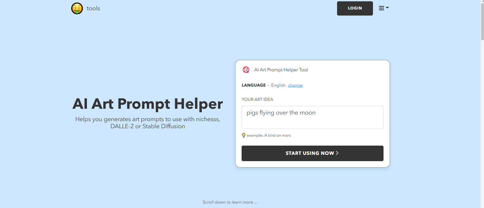 3. Nichesss.com best art prompt generator