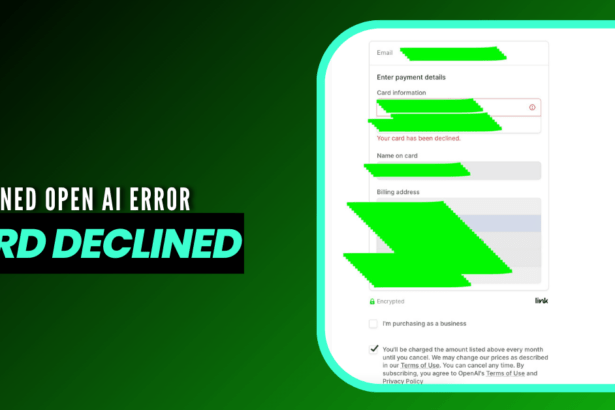 OpenAi ChatGPT Card Declined Error