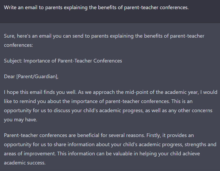 Communication with Parents Prompts