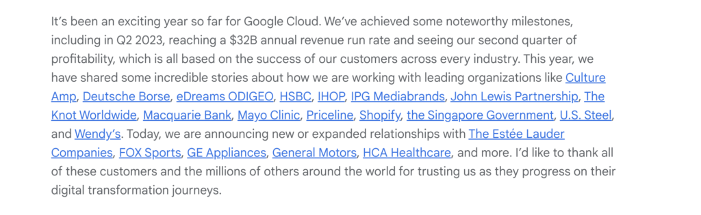 Notable new clients for Google's cloud