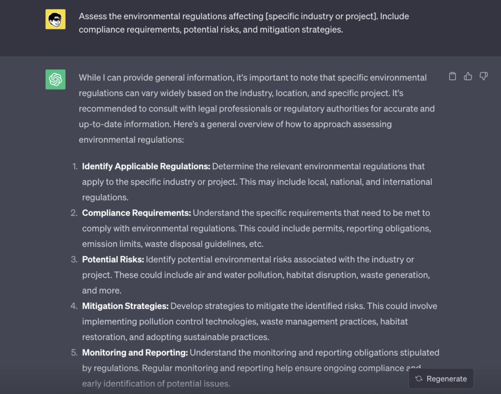 Chat GPT Prompts For Environmental Law