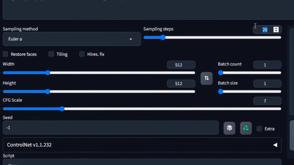 Set assembling steps to 40 and the sampling method to DPM++ 2M Karras