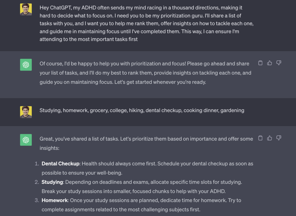 ADHD chatgpt prompt