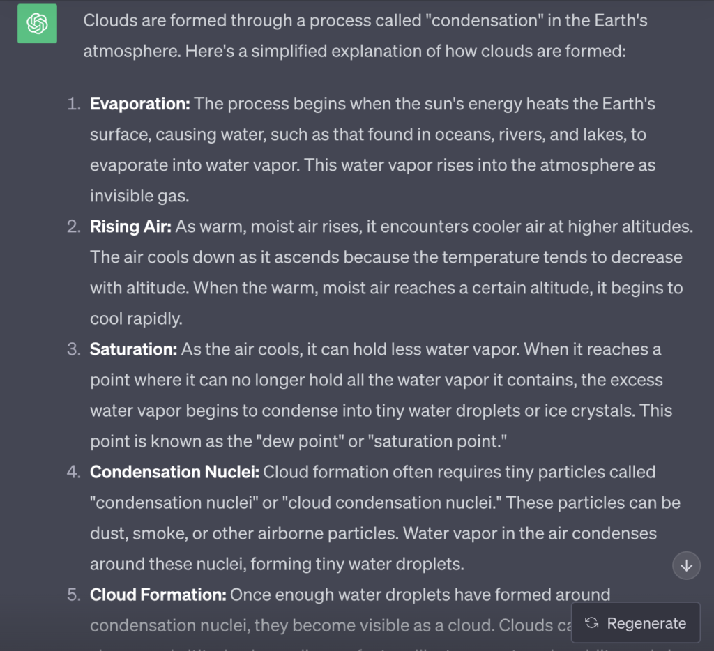 Revised ChatGPT response after specifying the intent in the prompt.