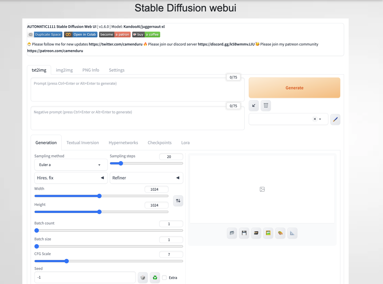 Stable Diffusuin WebUI