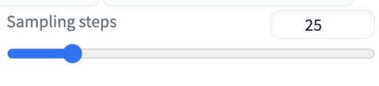 Sampling steps set to 25