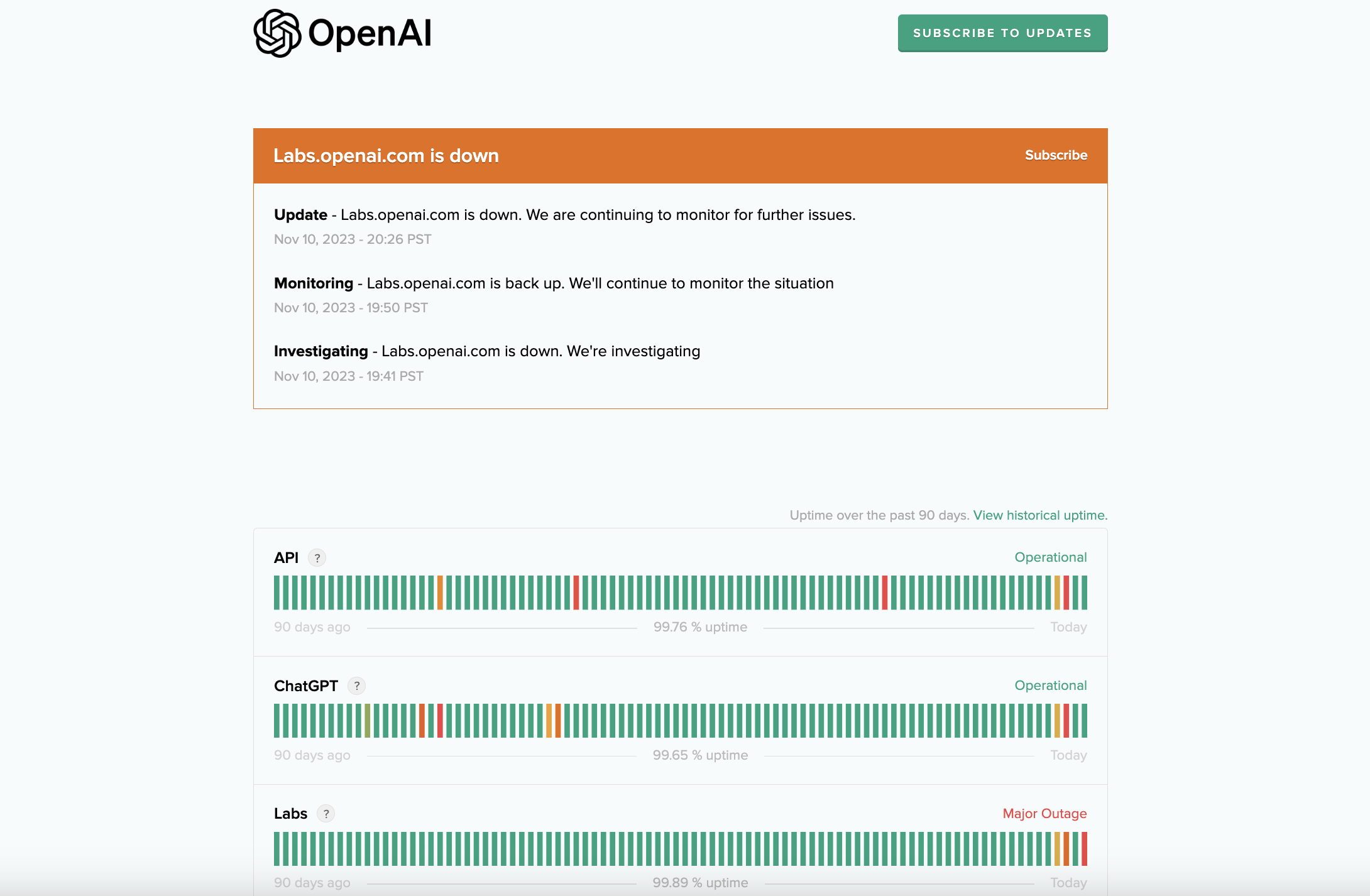 OpenAI Server Status