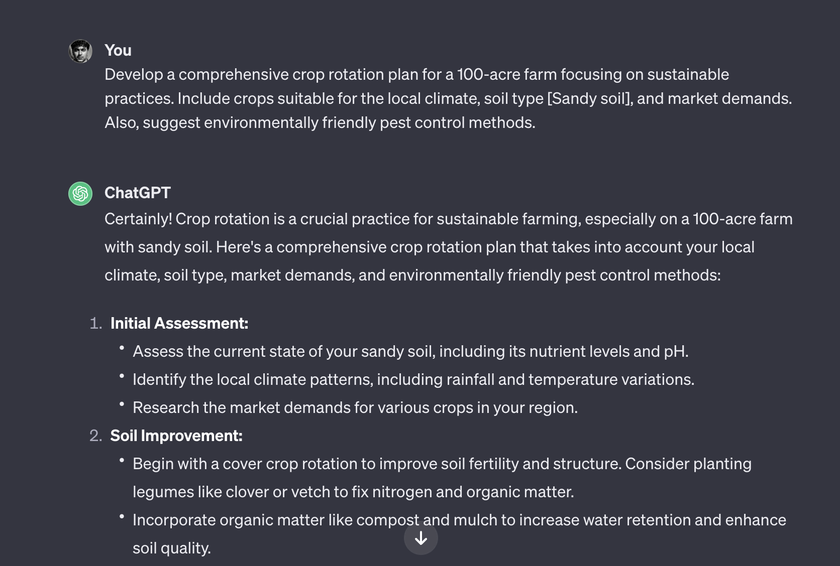 Crop Management prompt ChatGPT