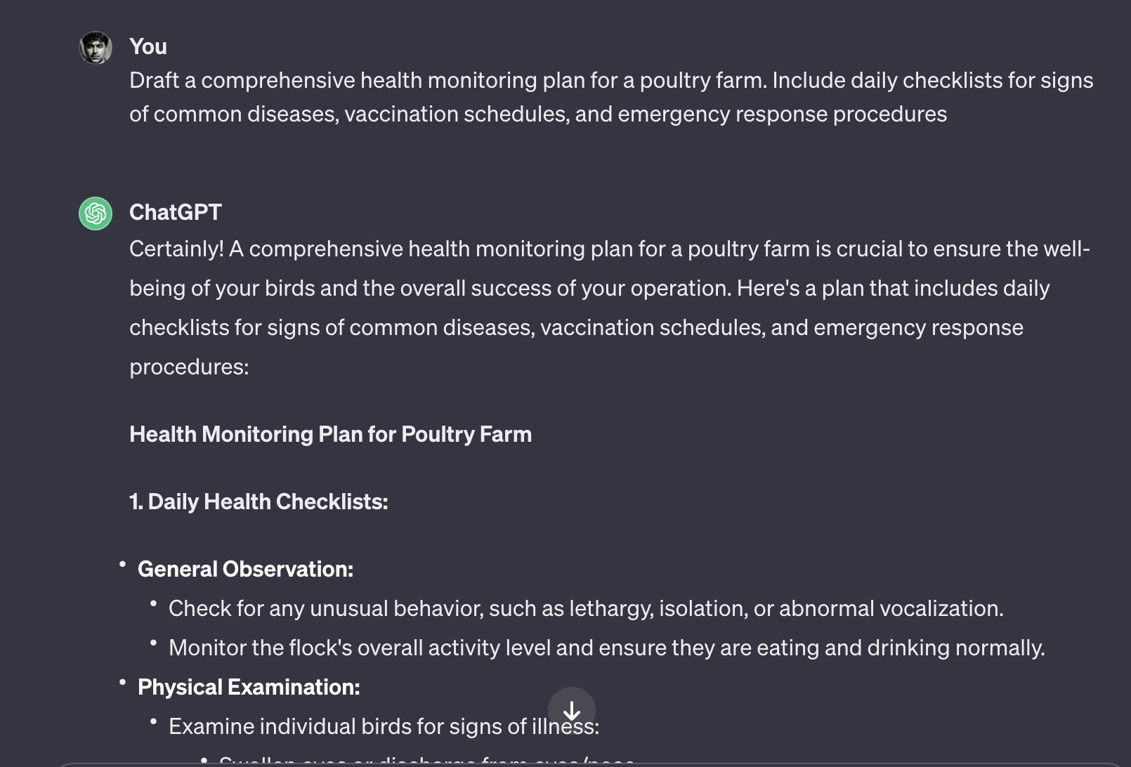 Livestock Management prompt chatgpt