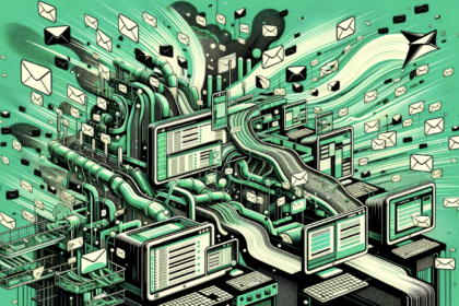 illustration showing mass emails sent out by a central domain computer best chatGPT Prompts for email marketing