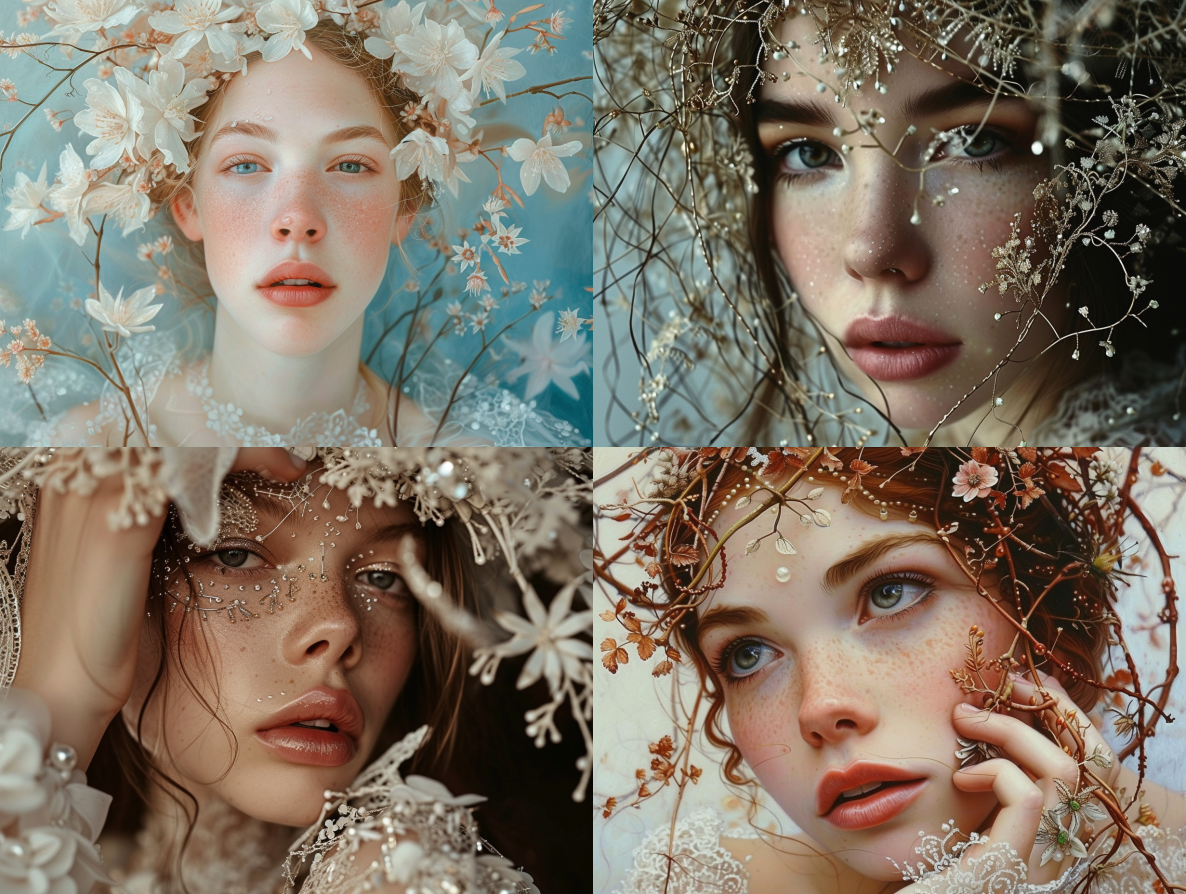 Beautiful portrait in the style of Dana Trippe