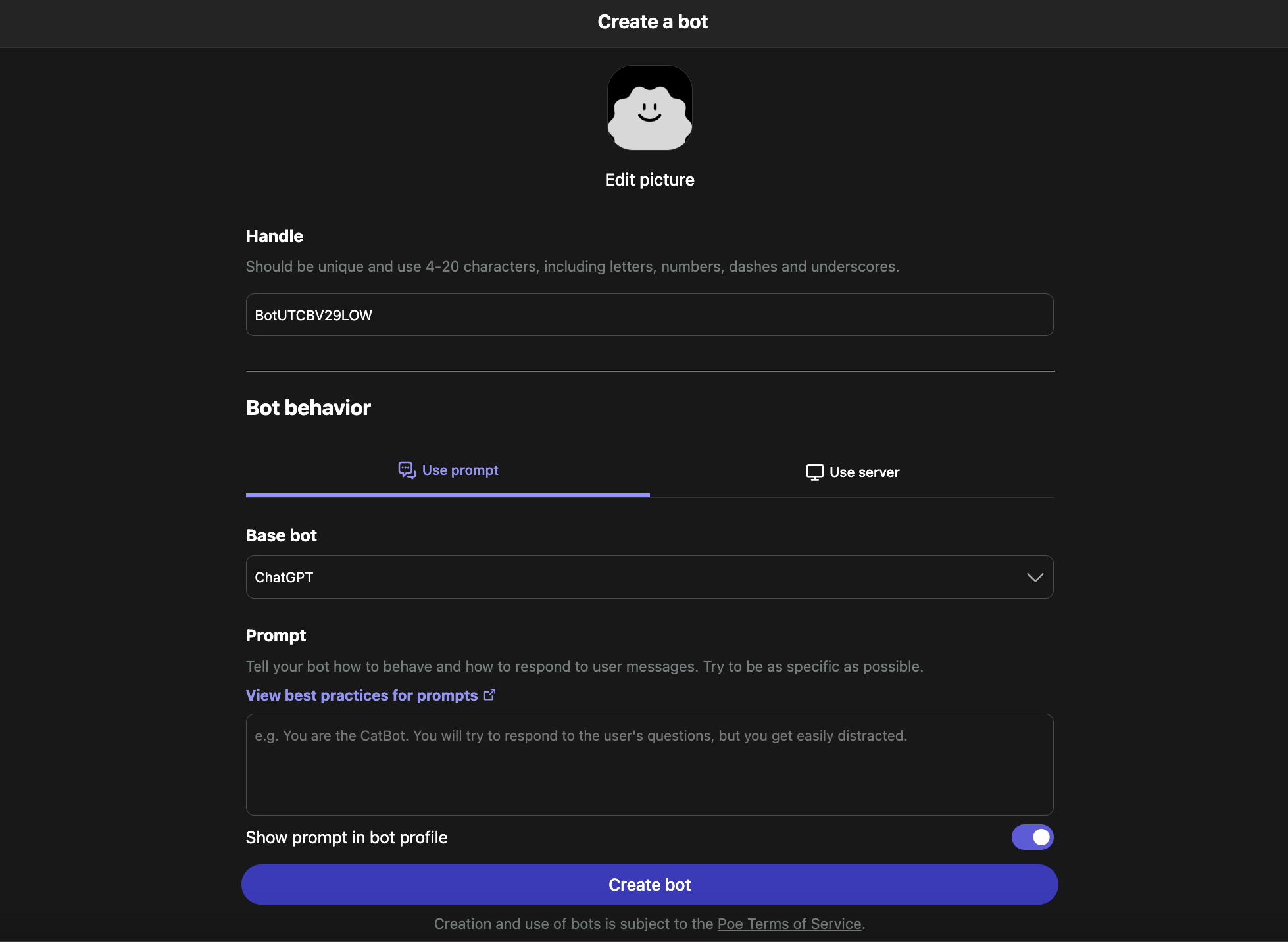 create your own poe custom bots