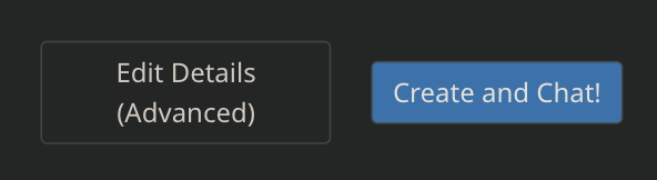 Create and Chat button to make your chatbot live on Character.ai