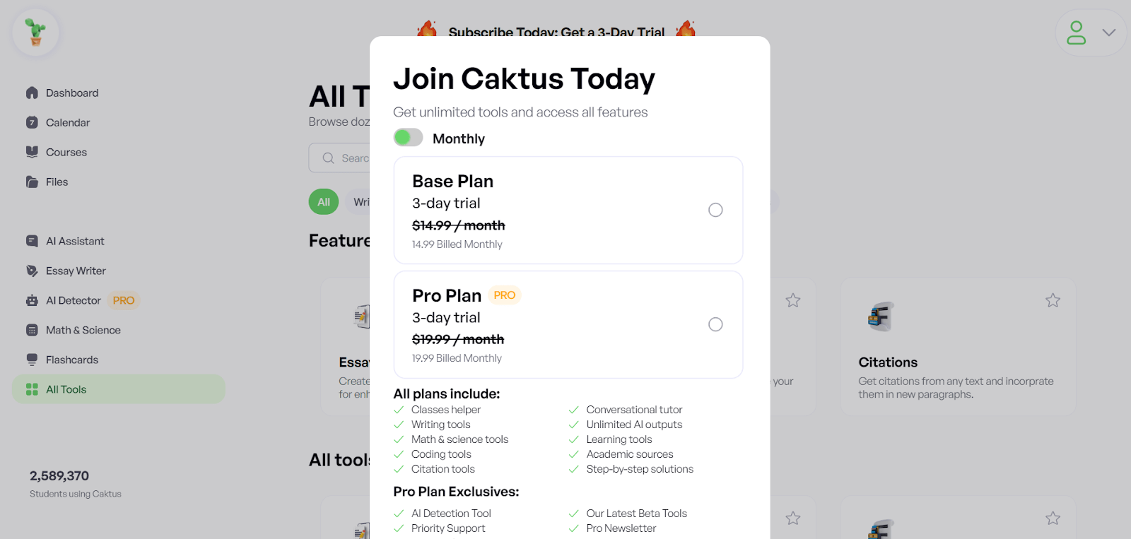 caktus ai subscription