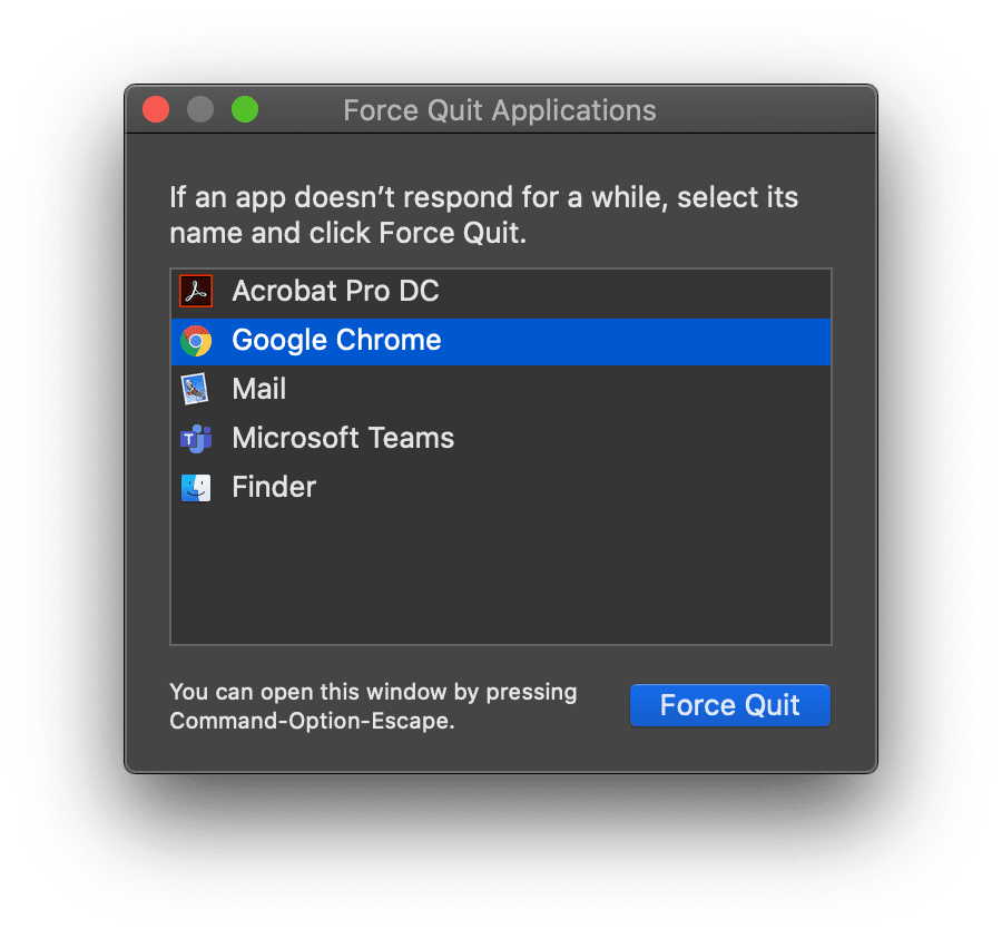force quit app on mac