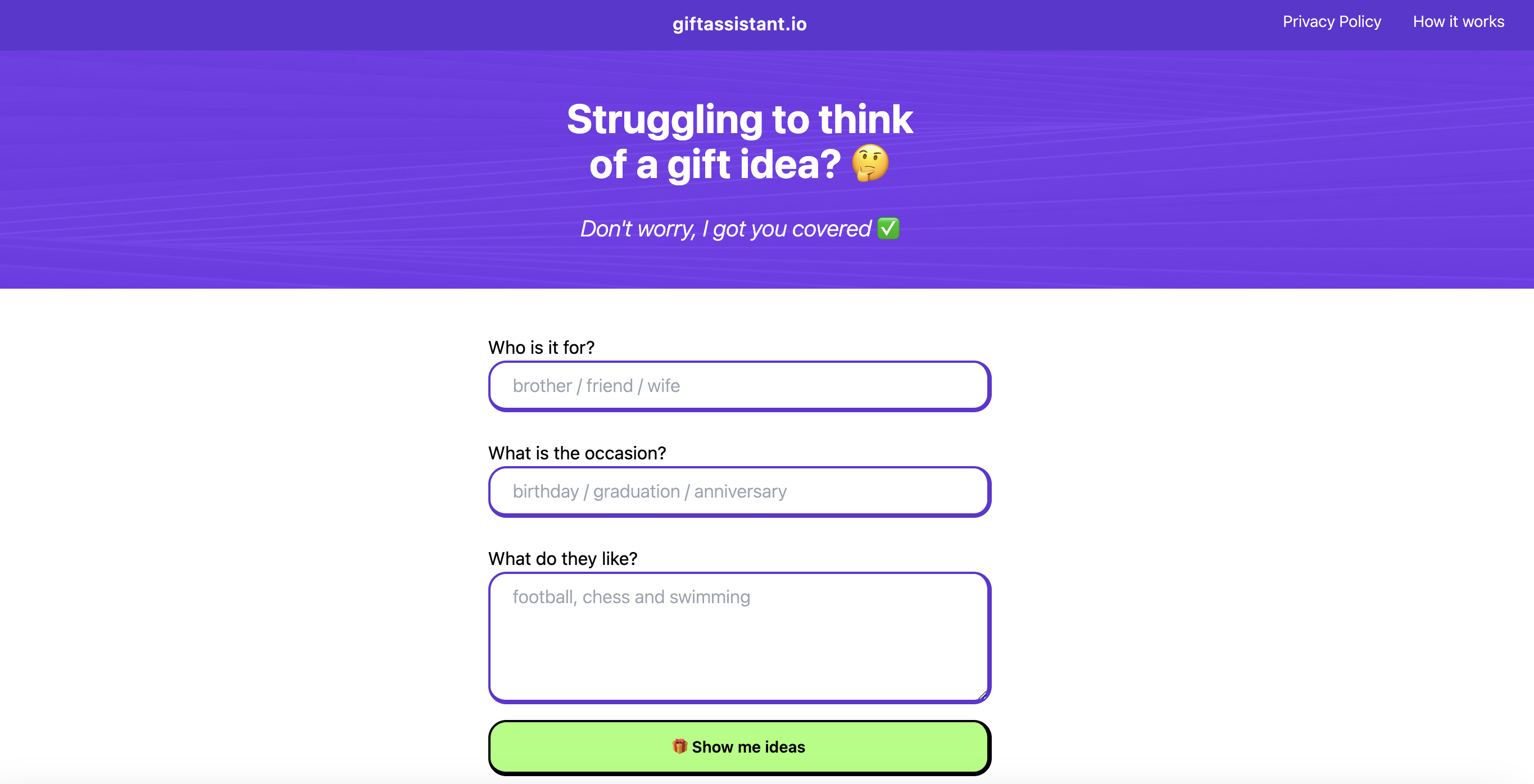 GiftAssistant.io ai gift idea tool